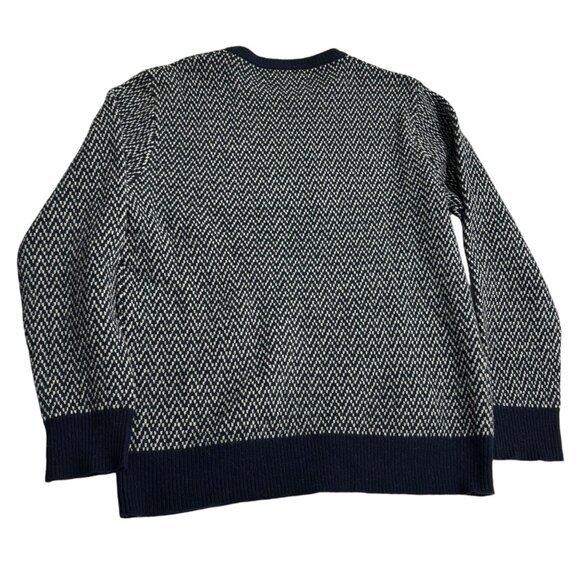 J Crew Men's Navy White Lambswool Sweater Size Large. - Picture 8 of 11